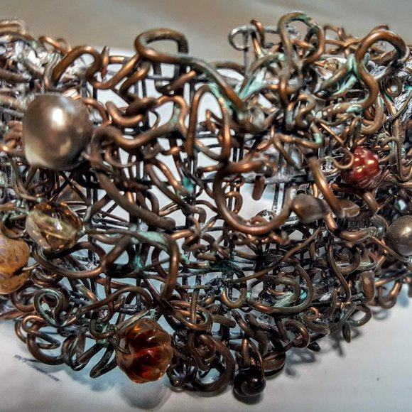 Artisan made copper cuff - Picture 3 of 6